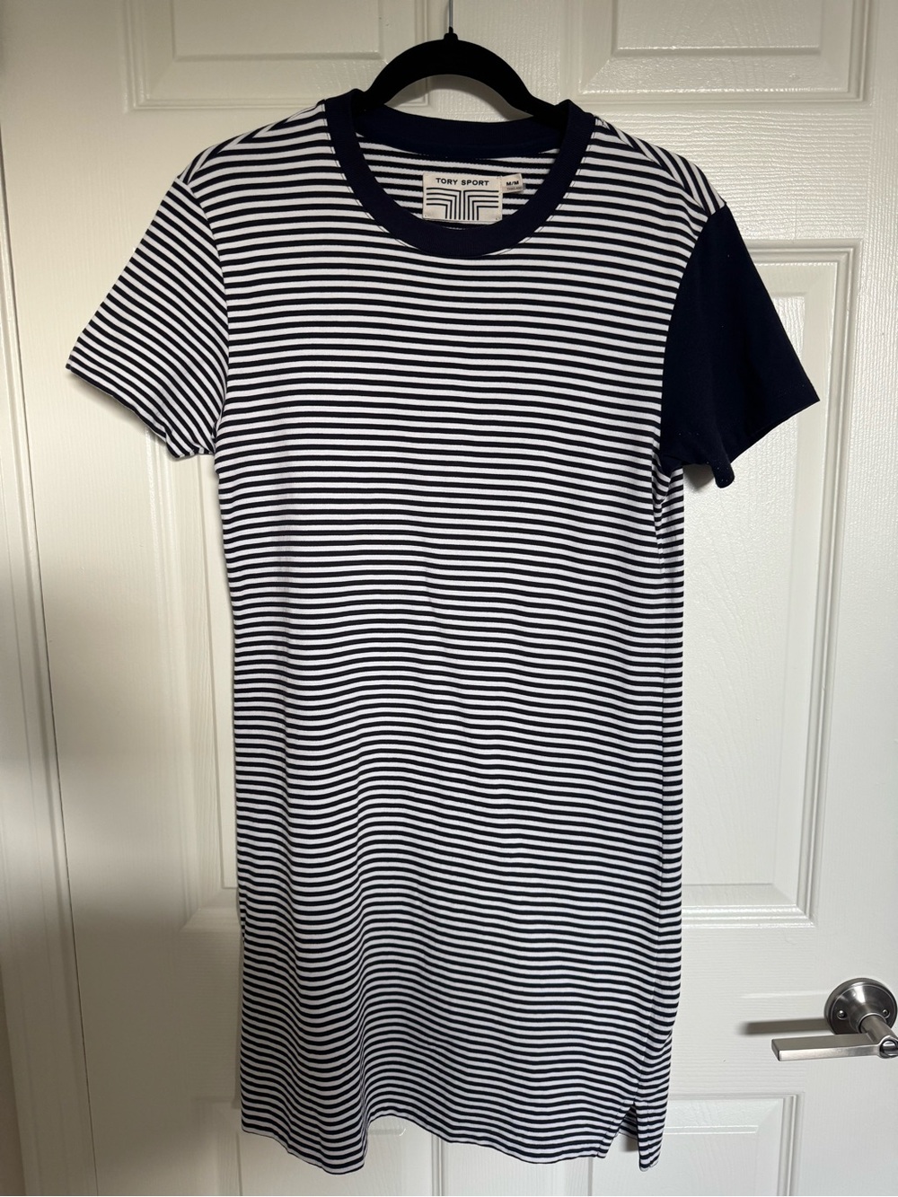 Tory Sport Navy & White Striped Mini Dress